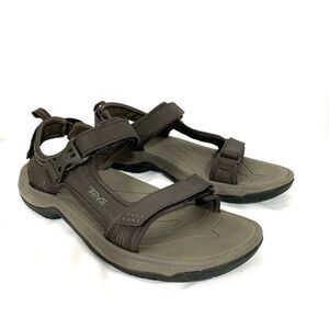Men's Teva Holliway Sandals Hook and Loop Straps Brown Size 11